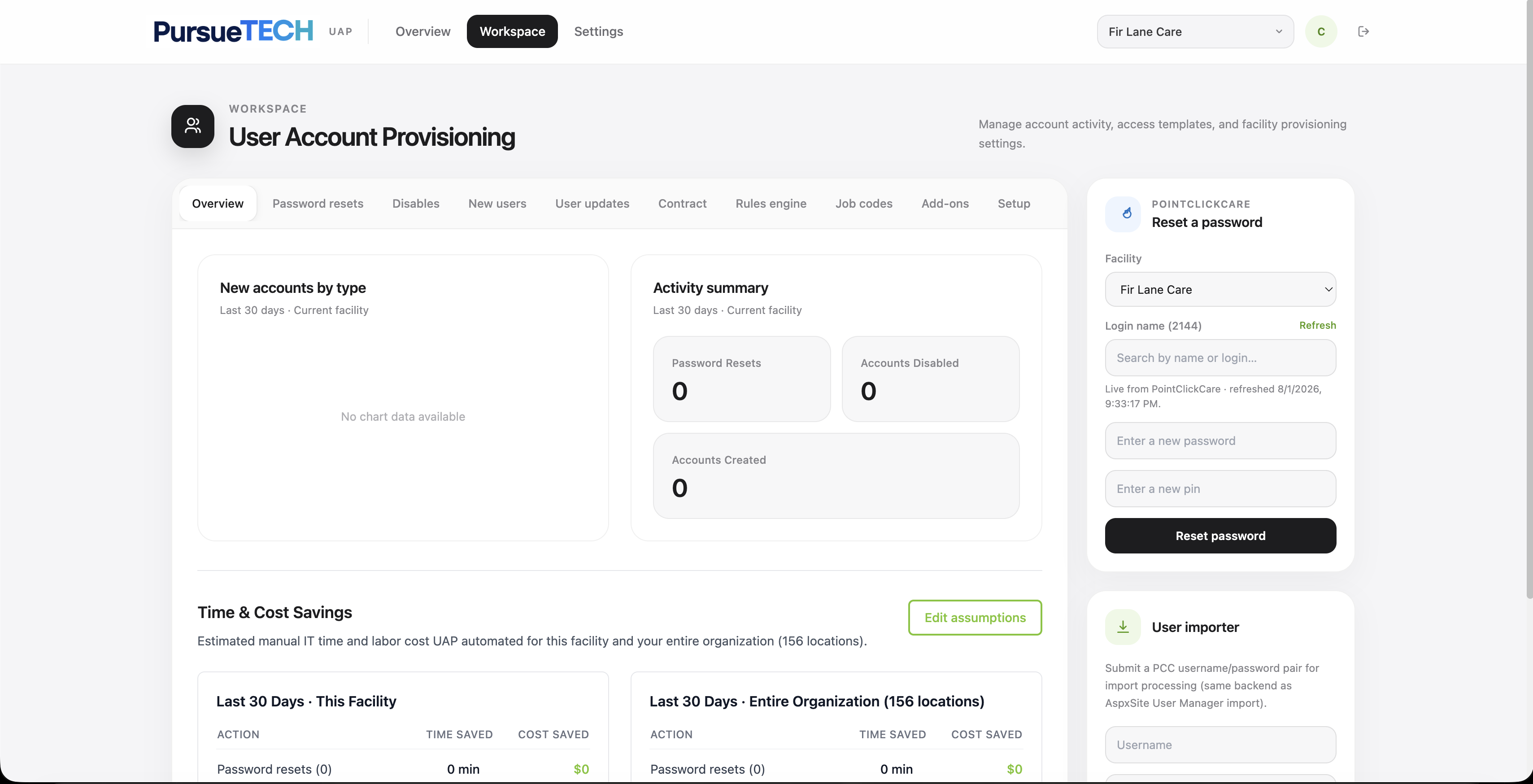 PursueTech User Account Provisioning workspace